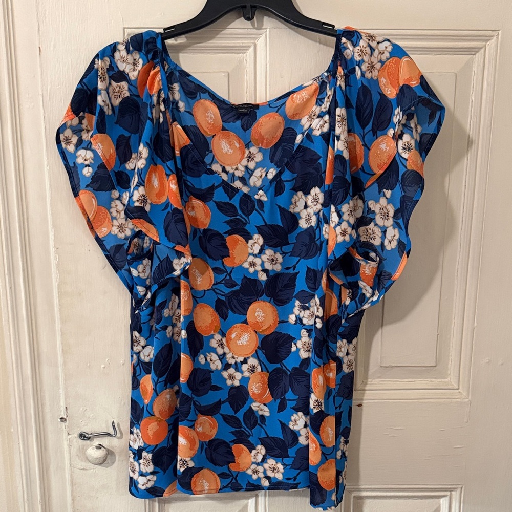 Ann Taylor Factory Orange Blossom Blouse